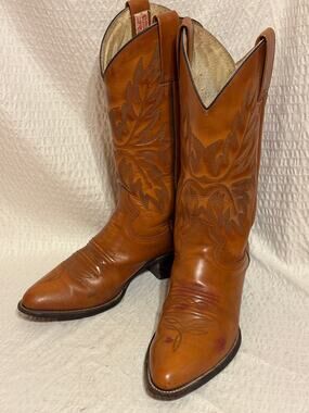 VTG Rudel Mexico Made Leather Western Embroidered Cowboy Boots Men’s 8.5